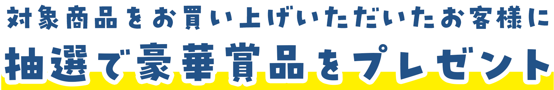 対象商品をお買い上げいただいたお客様に抽選で豪華賞品をプレゼント